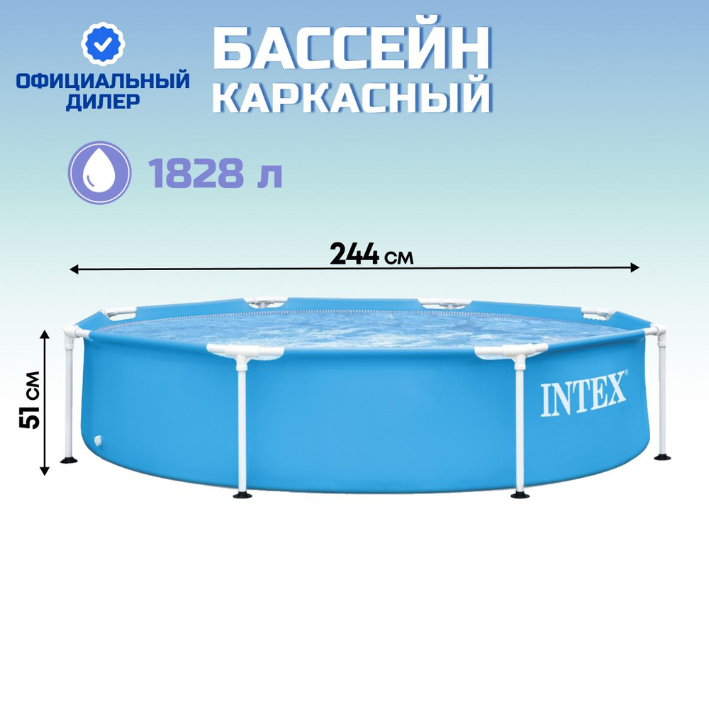 Бассейн Каркасный 244x244x Intex целевая аудитория: Детская, Взрослая -  купить по доступным ценам в интернет-магазине OZON (1431350954)