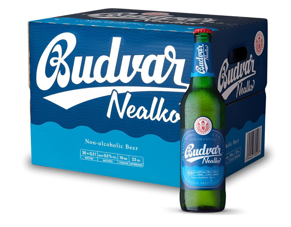 Пиво безалкогольное Budweiser (Будвайзер) Budvar Nealko, 0,5 л х 20 бутылок, стекло  #1