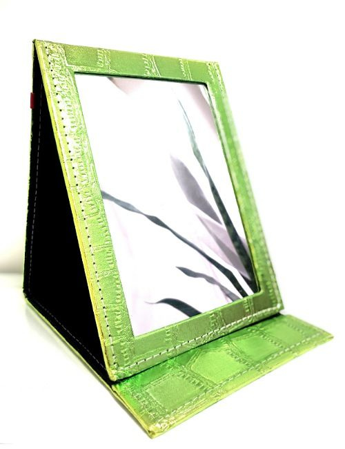 Зеркало настольное косметическое 17х23 см., зеленое #1