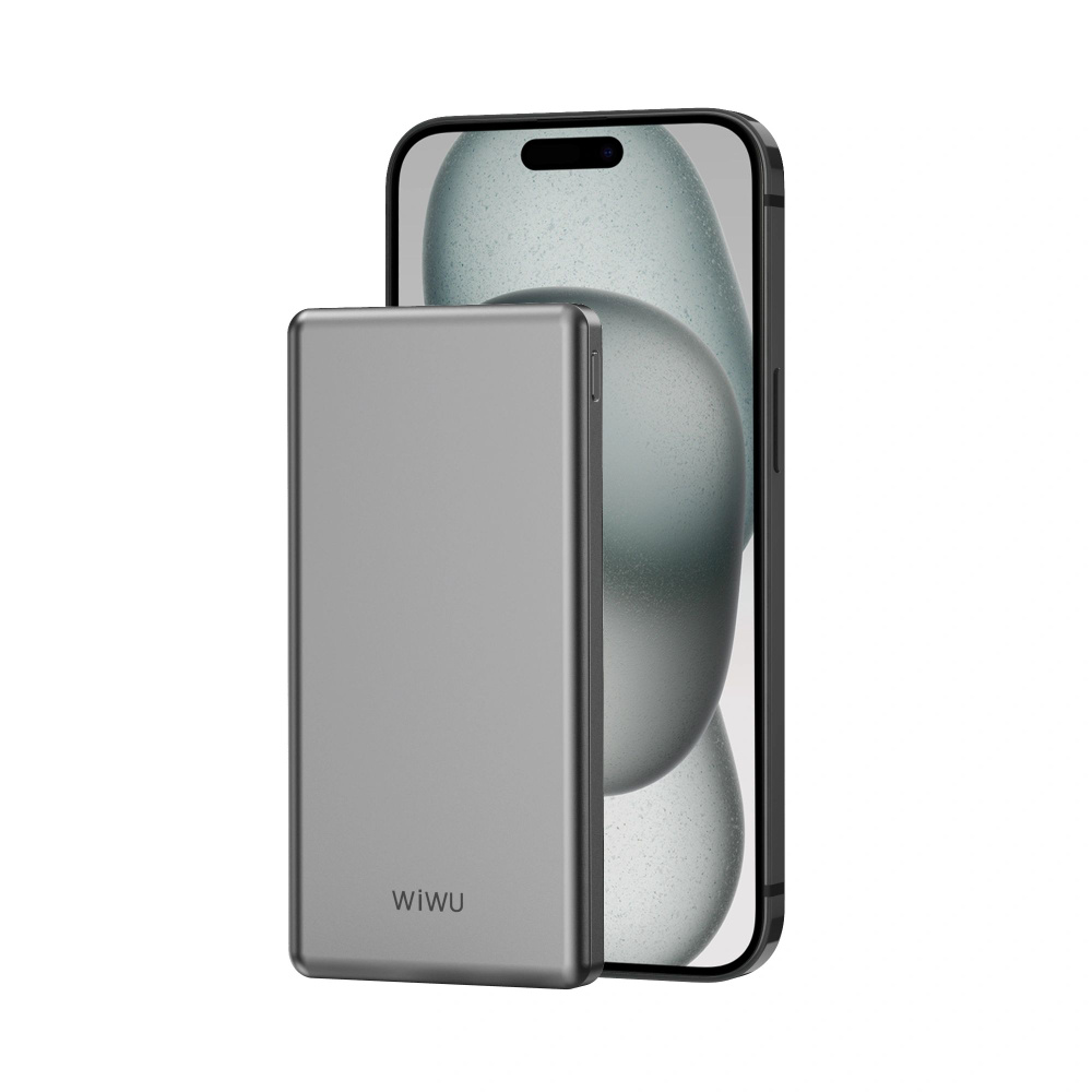 Внешний аккумулятор супертонкий 11 мм Wiwu Power Bank Wi-P013 Ultra Slim 10000 mAh Grey  #1