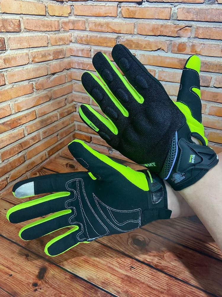 Suomy Перчатки текстильные S-09 черно-зеленые XL #1