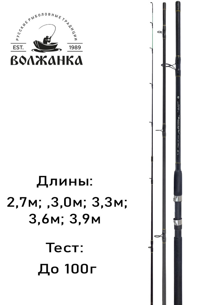 Удилище фидерное Волгаръ 2.7м (3 секций+3) тест до 100гр (композит)  #1