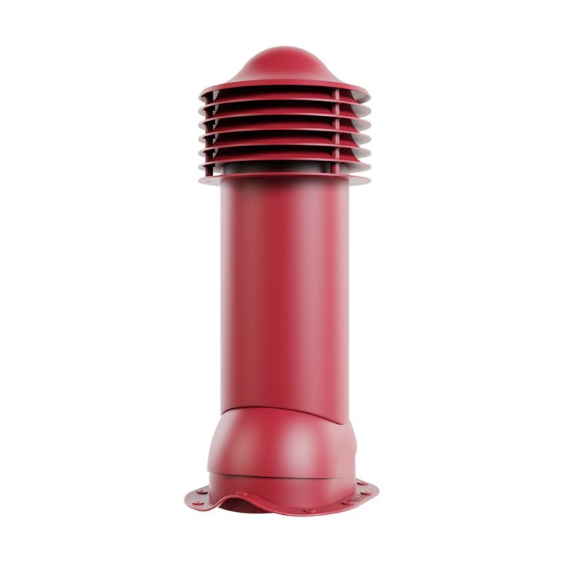 Труба вентиляционная для металлочерепицы Viotto, d-110 мм, h-550 мм, утепленная, красное вино ( RAL 3005) #1