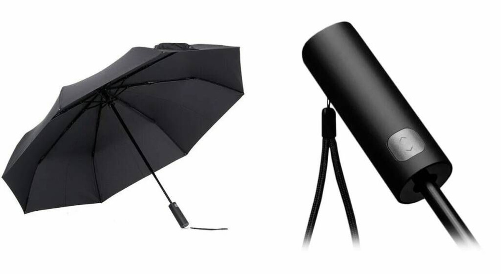 Зонт с светодиодным фонариком автомат Xiaomi 90 Points Automatic Umbrella With LED Flashlight Black 90COTNT2008U-BKOO-OS #1