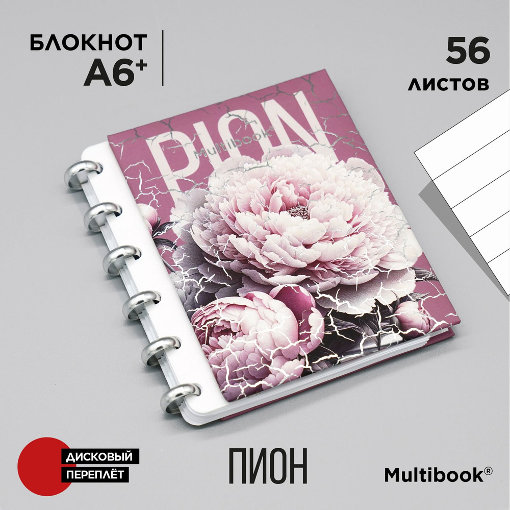 Блокнот на кольцах (дисках) А6 "PION". Мультибук (multibook) блок в линейку  #1