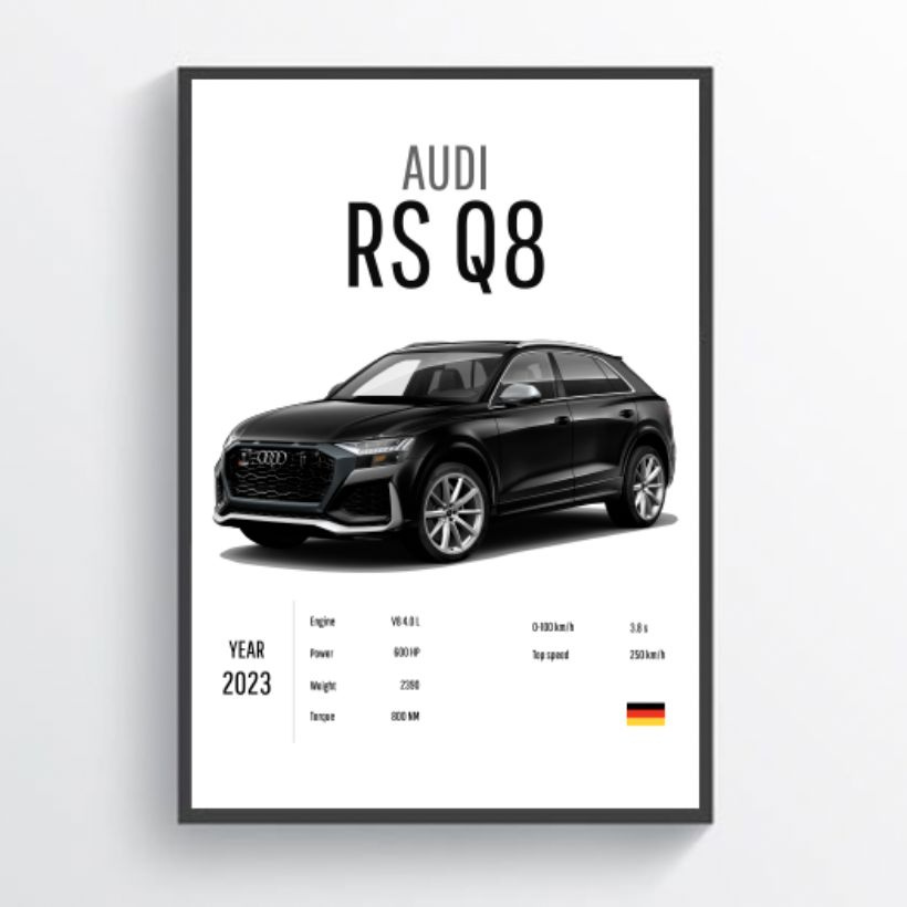 Интерьерный постер Audi RSQ8 / Ауди / Постер на стену #1