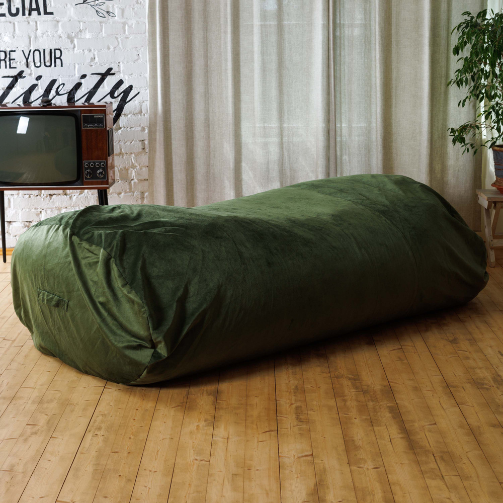 Bubble Bag Чехол для бескаркасной мебели Диван, Велюр натуральный, Размер XXXXL,зеленый  #1