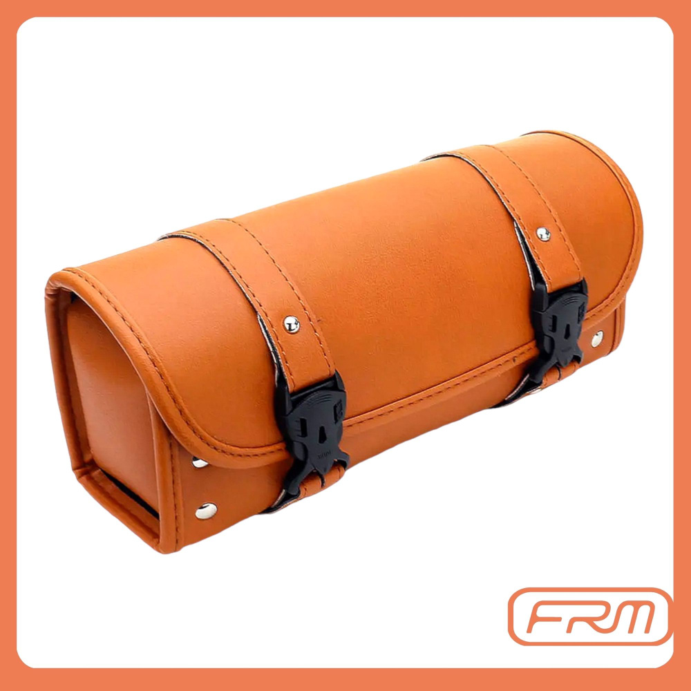 Кофр батон на вилку для мотоцикла FRM-1430 светло-коричневый  #1