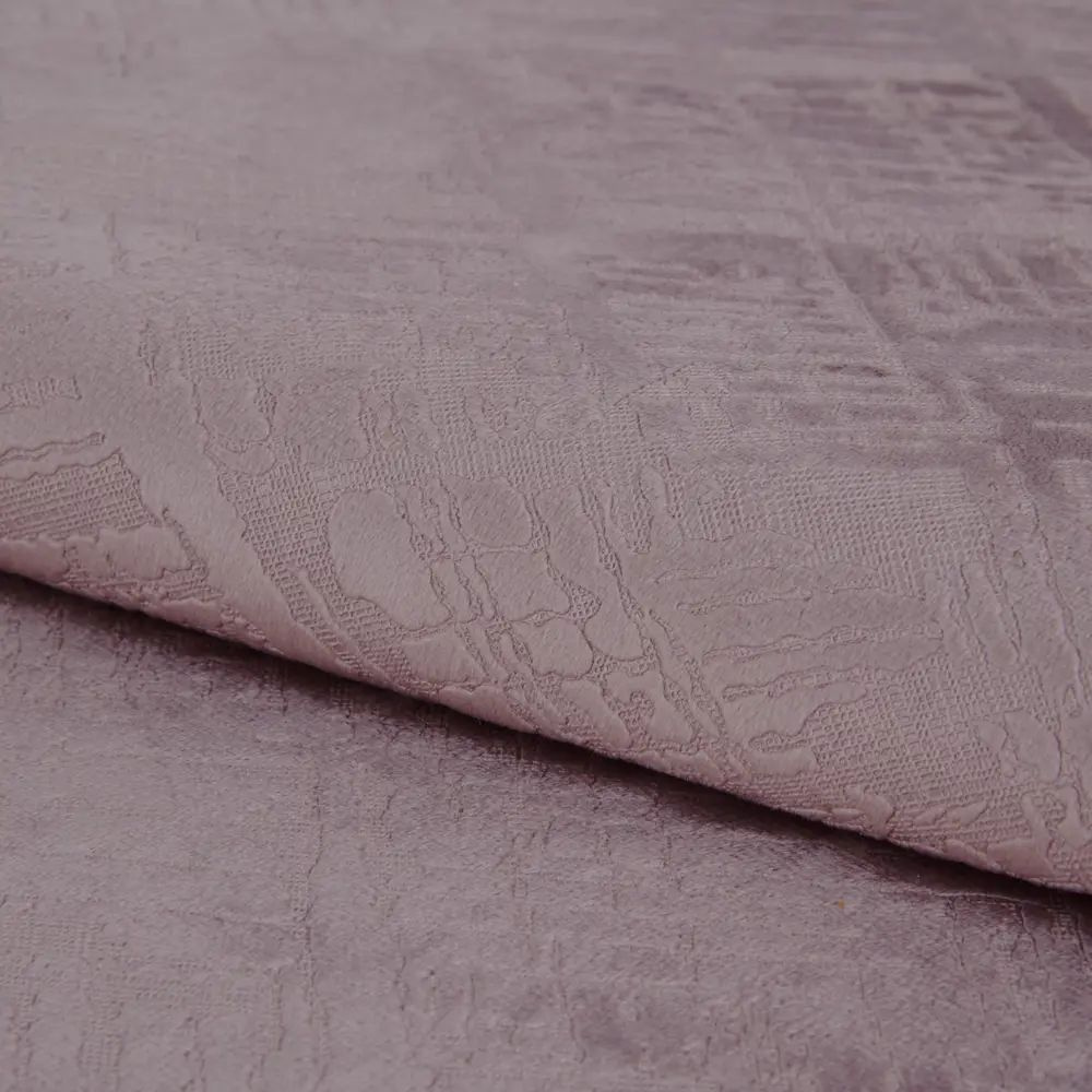 Daily by T Интерьерная ткань "Венуа" погонный метр, бархат с теснением, цвет розовый 280 см.  #1