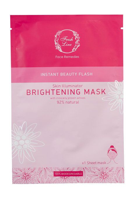 Тканевая маска для сияния кожи лица с растительными экстрактами Instant Beau Flash Brightening Mask  #1