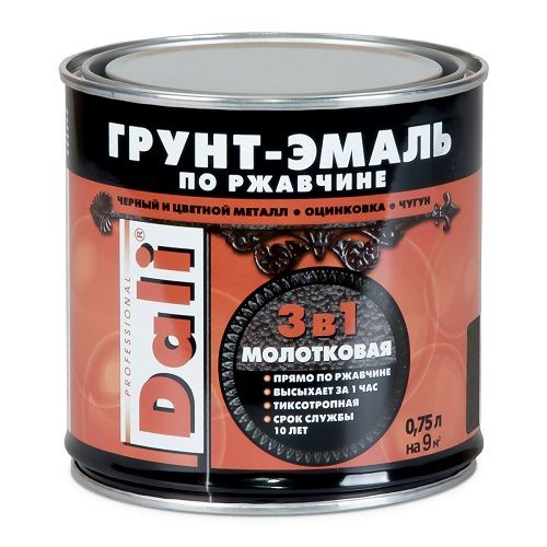 Грунт-эмаль по ржавчине МОЛОТКОВАЯ (0,75 л) коричневый "Рогнеда"  #1