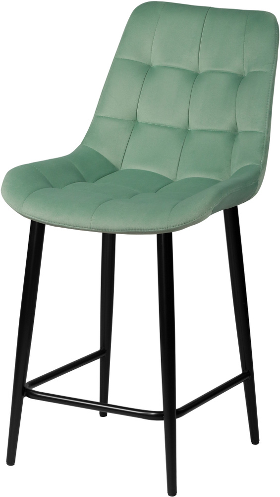 Комплект полубарных стульев со спинкой для кухни Эйден 65 см аквамарин / черный, 2 шт.  #1