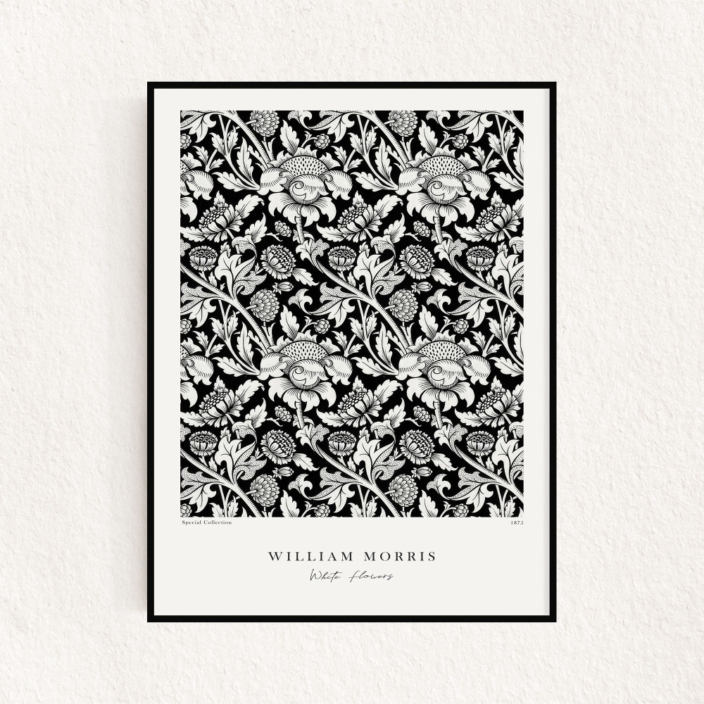 Постер "William Morris - White Flowers" 30х40см #1