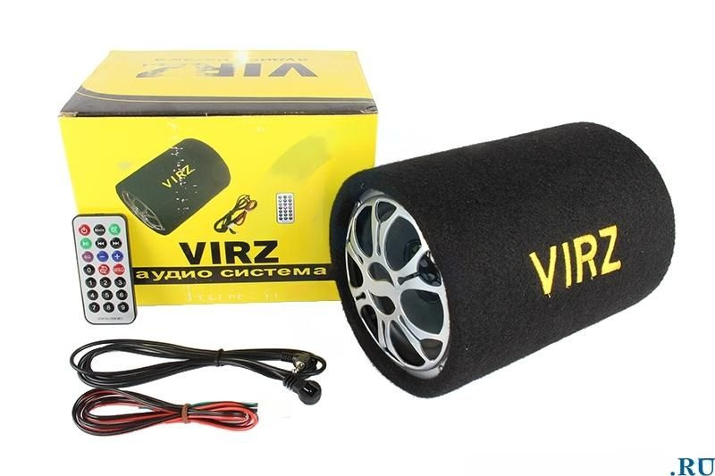 VIRZ Мотоакустика Аудиосистема для мото Цилиндр 200мм Сабвуфер, МРЗ, ПДУ  #1