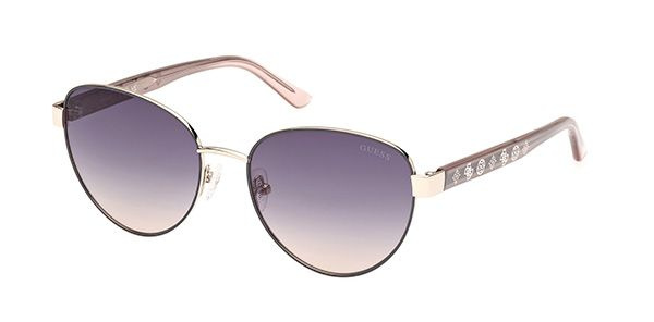 Женские солнцезащитные очки Guess GUS 00101 20B, цвет: золотой, цвет линзы: фиолетовый, панто, металл #1