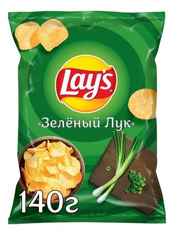 Чипсы Lay's Зеленый лук, 140г #1