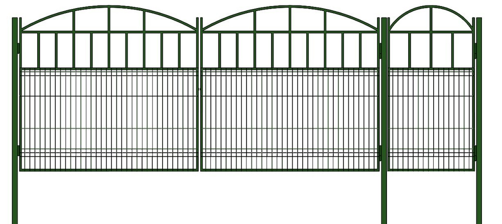 Ворота садовые с калиткой и столбами 3D - Каркас с сеткой 3,5-0.8 х 1,6 метра. Зеленые  #1