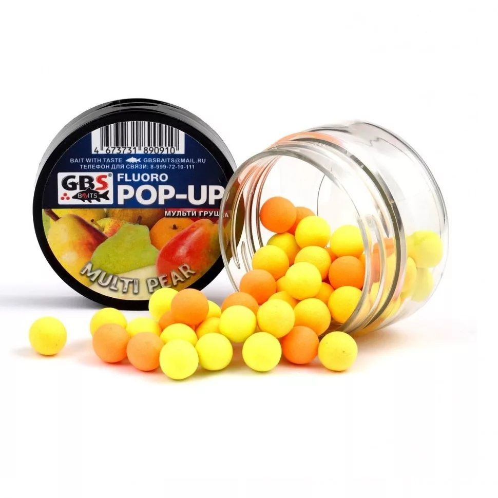 Бойлы плавающие 12 мм Мульти Груша GBS - Baits Pop-Up Multi Pear, 55 г #1