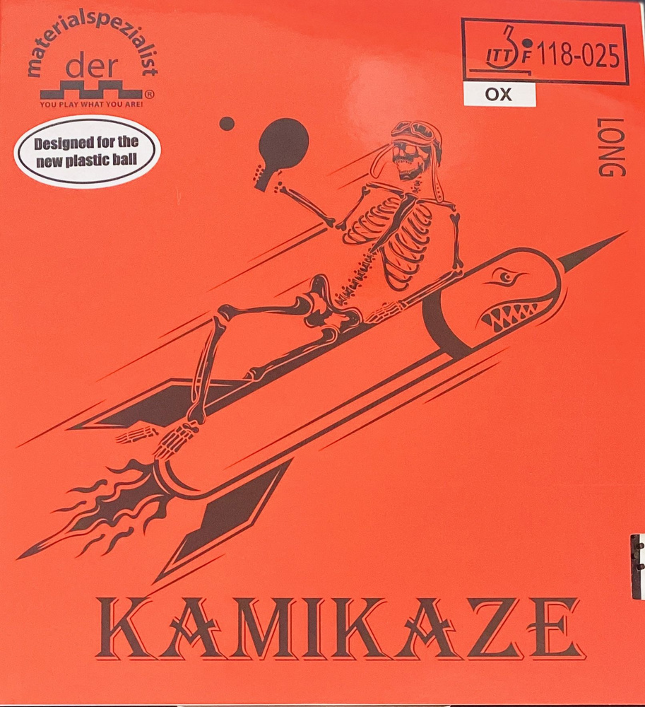 Materialspezialist KAMIKAZE, ox, Красный. Накладка для ракетки настольного тенниса.  #1