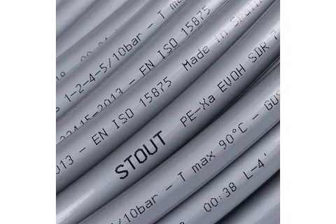 Труба для теплого пола из сшитого полиэтилена PE-Xa Stout 16х2.2мм PN10 (50М )  #1