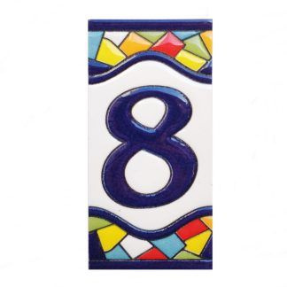 Керамическая цифра на дверь, сборная, размер 11 см. х 5,4 см, номер 8  #1