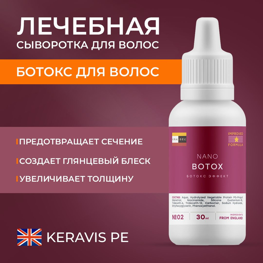 Усилитель прочности волос - NANO BOTOX, профессиональная сыворотка с протеинами для моментального лечения #1