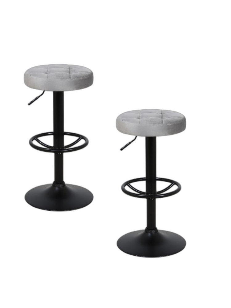 Комплект барных стульев Спутник серого цвета Эколайн для дома и кухни. Полубарный стул на ножке 2шт. #1