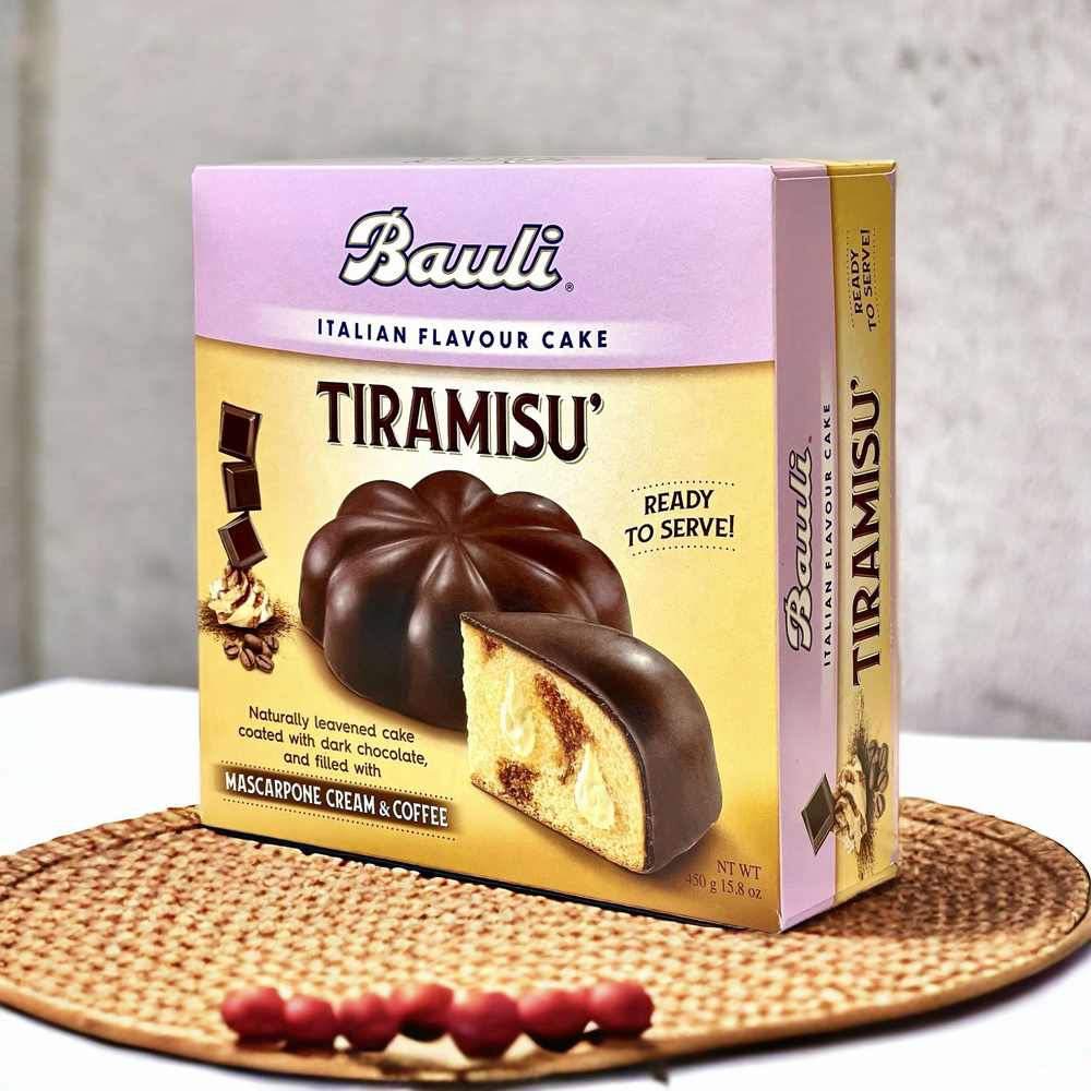 Кекс (кулич) Bauli с кремовой начинкой Tiramisu в шоколадной глазури, 450г, Италия  #1