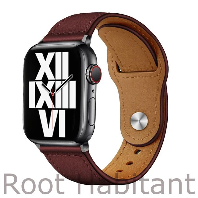 Кожаный ремешок для Apple Watch 3 4 5 6 7 8 9 SE Ultra, в корпусах 38, 40, 41. Бордовый / Red wine  #1