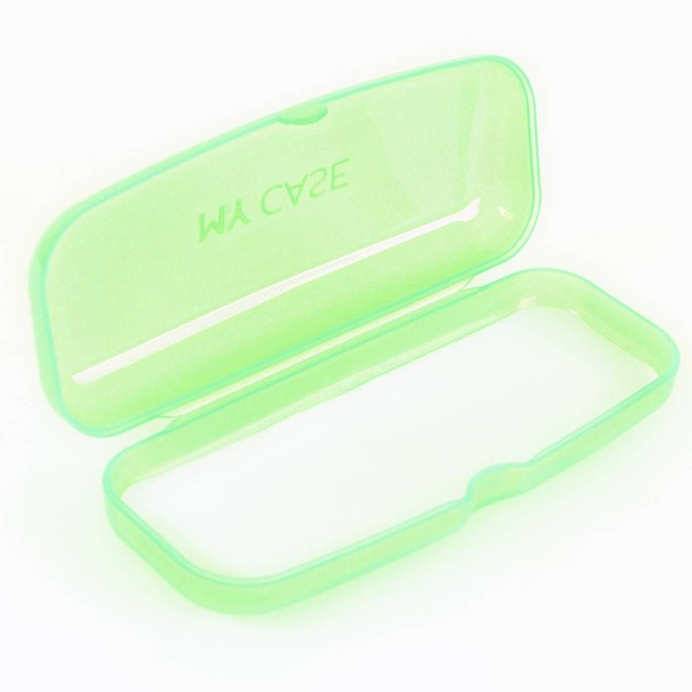 Футляр для очков - My case, цвет зелёный, из пластика, с клапаном, длина 16 см, 1 шт.  #1