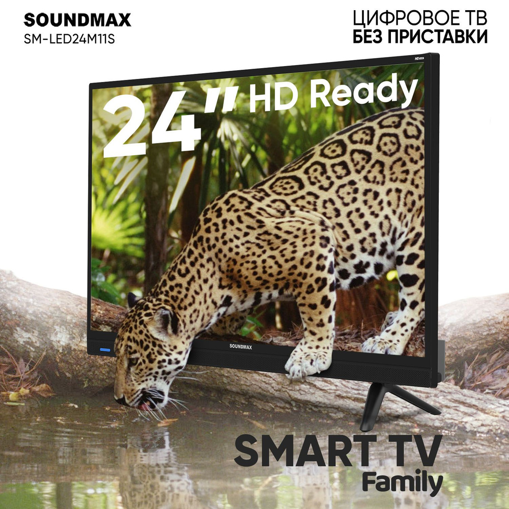 Soundmax Телевизор 24" HD, черный #1