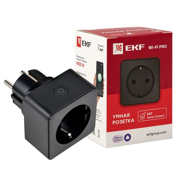 Умная розетка EKF RCS-2-WF Сonnect PRO с Wi-Fi, Яндекс Алисой, Марусей, Салютом  #1