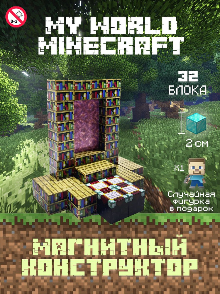 Магнитный Конструктор Minecraft книжный портал #1