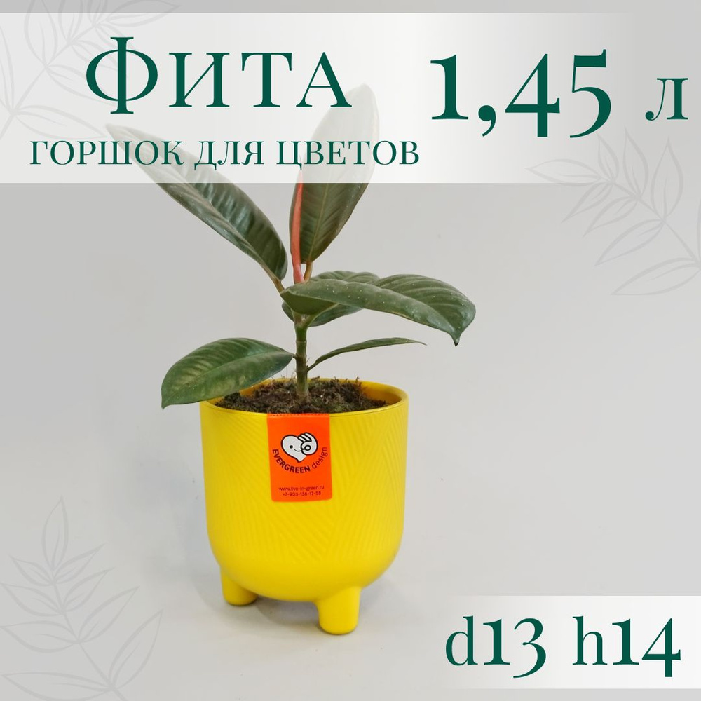 Горшок Фита на ножках d13 h14см с вкладкой, медовый #1