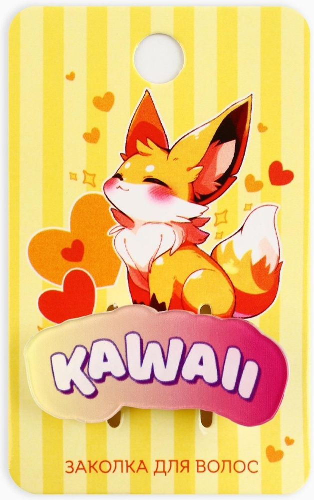 Заколка для волос на открытке Kawaii, 3,7 х 1,4 х 1 см #1