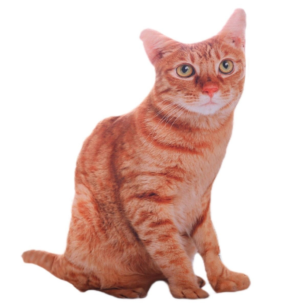 Мягкая игрушка рыжий кот плюшевая 3D 23см реалистичная для детей и взрослых  #1