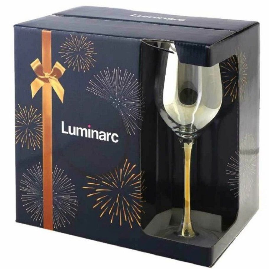 Набор бокалов для вина LUMINARC Селест 6шт 350мл золотистый хамелеон, бокалы для вина, для напитков  #1