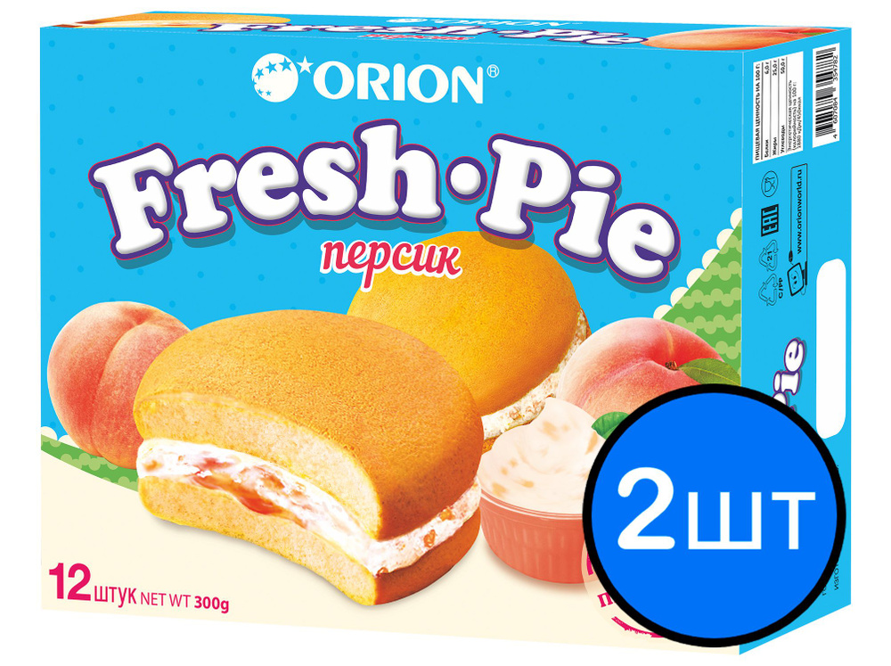 Печенье FRESH PIE персик ORION, 300г х 2шт #1