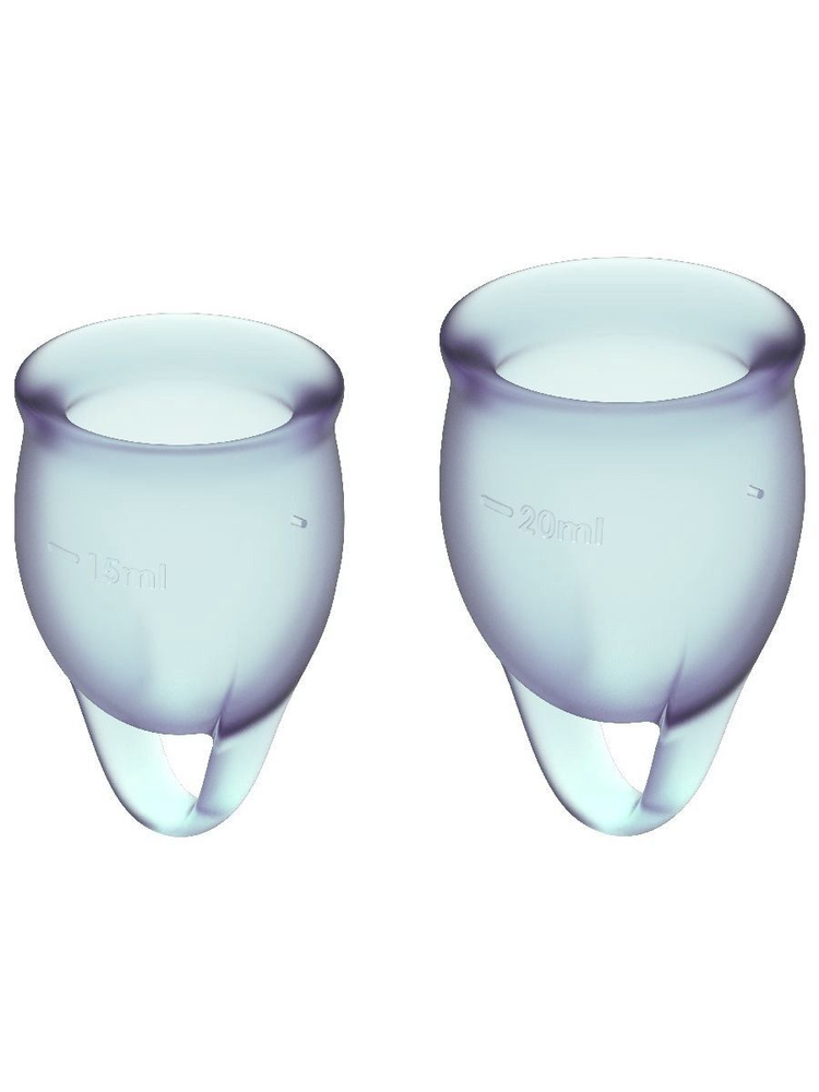 Набор менструальных чаш с хвостиком-петелькой Feel Сonfident Menstrual Cup Light Blue  #1