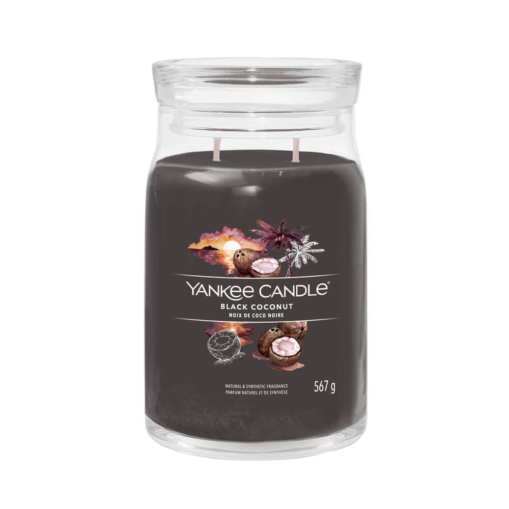 Yankee Candle Свеча ароматическая "Чёрный кокос", 16 см х 9 см, 1 шт  #1