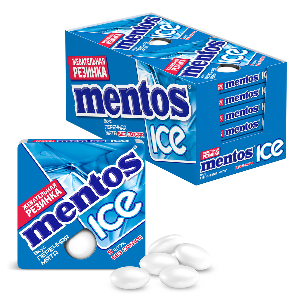 Жевательная резинка Mentos ICE вкус Перечная Мята, 12 шт по 12,9 г  #1