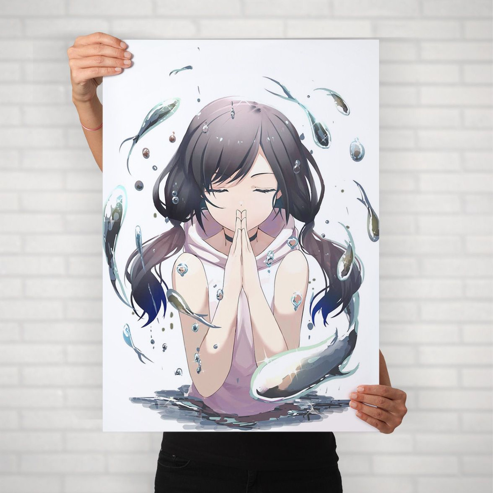 Плакат на стену для интерьера Макото Синкай (Дитя погоды - Хина Амано 4) - Постер по аниме формата А1 #1