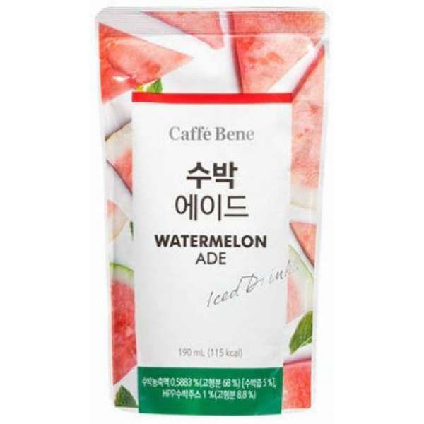 Арбузный напиток в мягкой упаковке Субак эйд Watermelon Ade Iced Drink 190ml Caffe Bene  #1