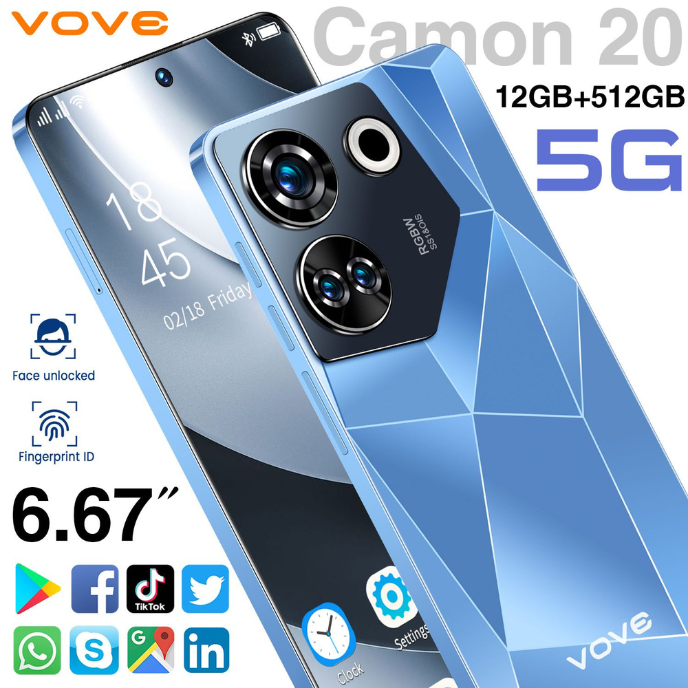 vove Смартфон Camon 20@ CN 12/512 ГБ, синий #1