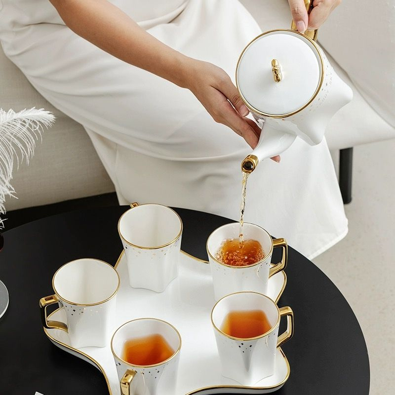 Dishware Dynasti Сервиз чайный с чайником "керамические кружечки", 8 предм., на 5 перс.  #1