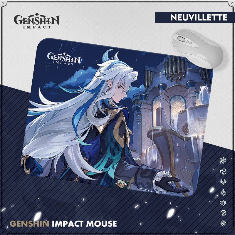 Невиллет Genshin Impact (Геншин Импакт) Коврик для мыши компьютерный 20*25 см  #1