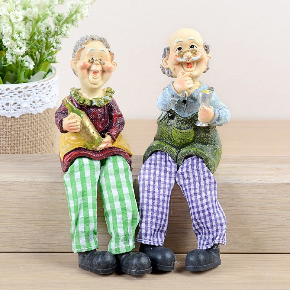 Фигурки "Бабушка и дедушка" 14 см, висячие ножки, 2 штуки #1