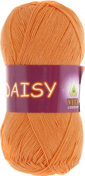 Пряжа Daisy (Vita cotton),цвет 4423 оранжевый, 5 мотков, 50гр/295м,100% хлопок двойной мерсеризации,Индия #1