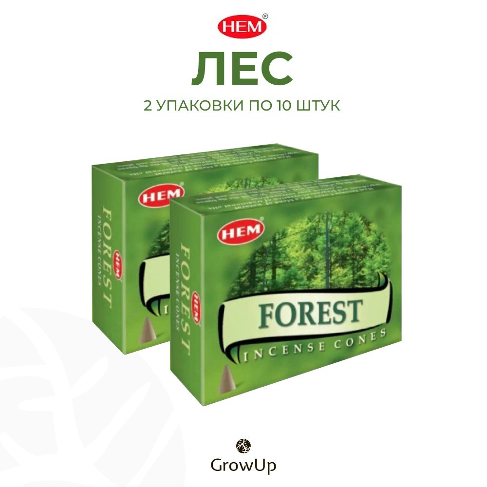 HEM Лес - 2 упаковки по 10 шт, благовония для медитаций, духовных практик и йоги, Forest - ХЕМ - конусовидные, #1