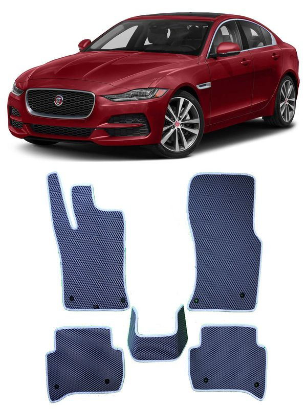 Ева коврики Jaguar XE 2015 -/ Ева ЭВА СОТА/ цвет Серый c красной окантовкой / EVA Smart / коврики в салон #1